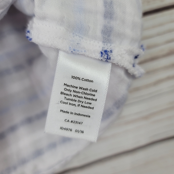 Talbots | Striped Pocket Top Zipper Back Short Sl - Picture 7 of 8